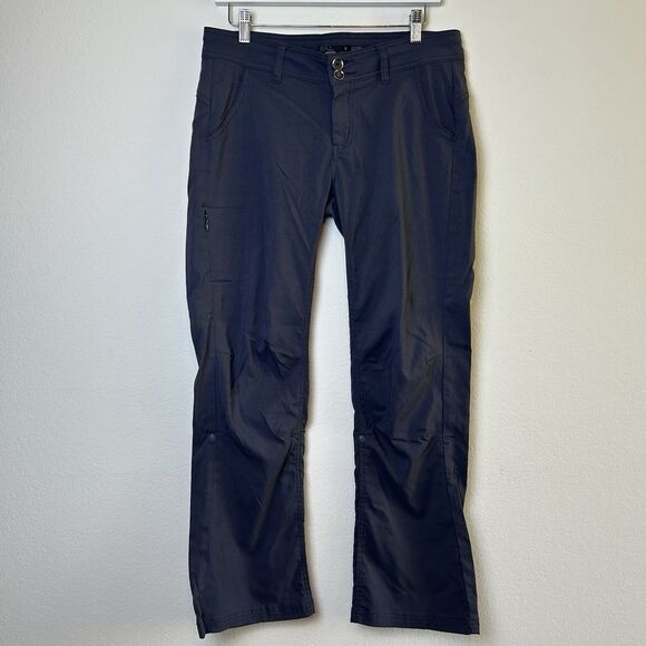 Prana Pants Womens 6 Gray Halle Nylon Outdoor Hiking Stretch Roll Up Gorpcore - Picture 1 of 15